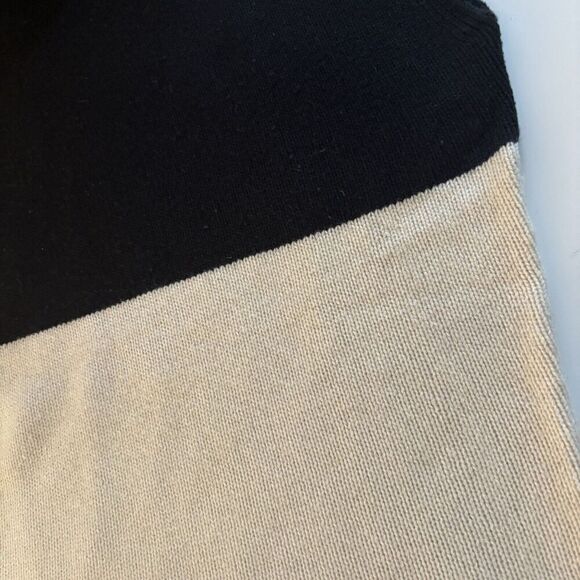 Ann Taylor Sleeveless Sweater Black Cream Cowl Neck Merino Wool Cashmere Bld S - Picture 5 of 6